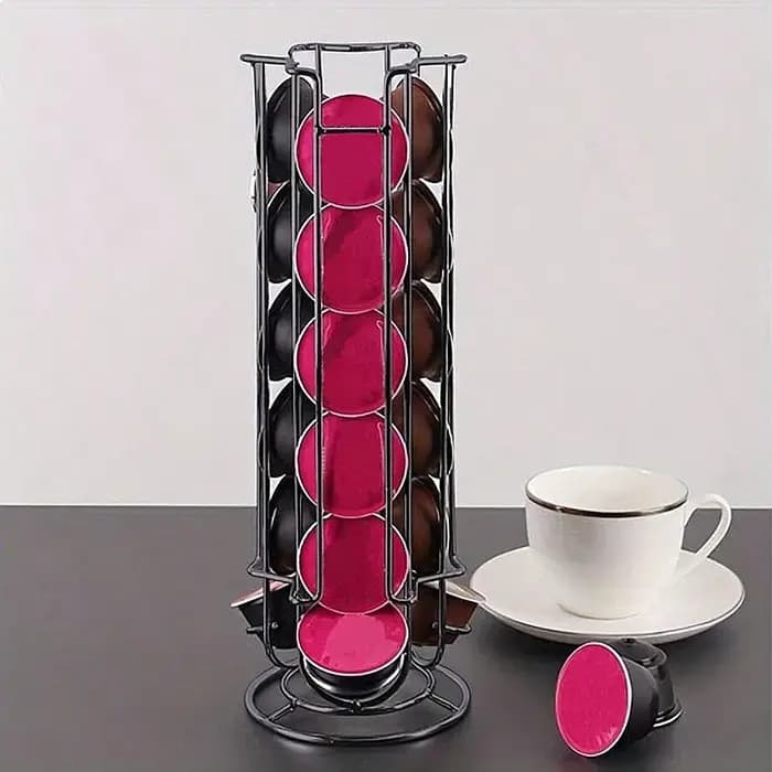 Support de rangement pour capsules de café Dolce Gusto en métal chromé pour comptoir