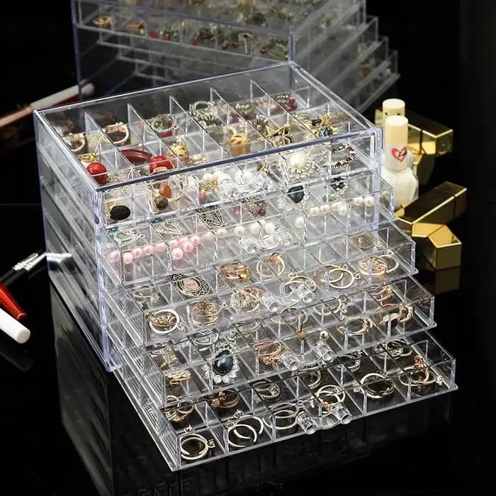 Boîte de Rangement Transparente pour Boucles d'Oreilles