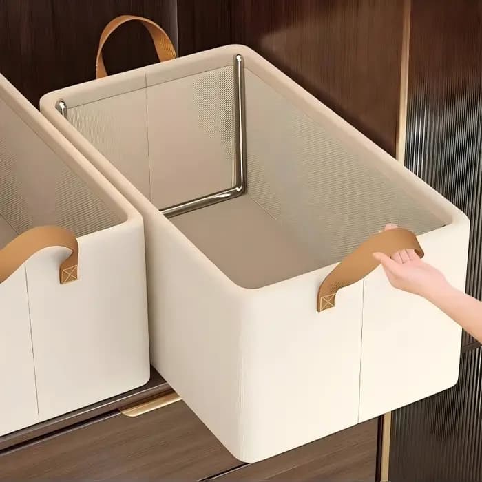 Boîte de rangement pliable en tissu pour la maison