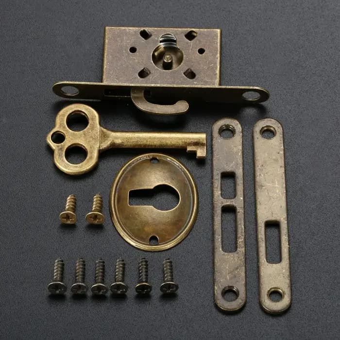 Boîte à bijoux en bois rétro, ensemble de serrures de porte, raccords de meubles anciens, comptoir,