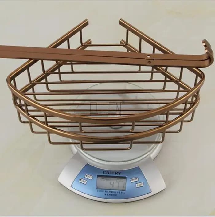 Vidric-Étagère d'angle de bain en bronze antique