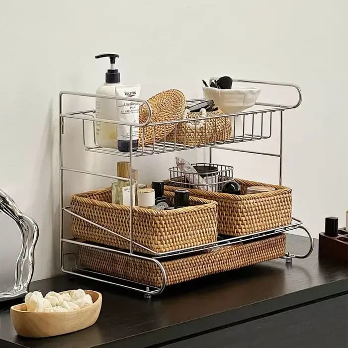 Supports de rangement à trois niveaux pour salon