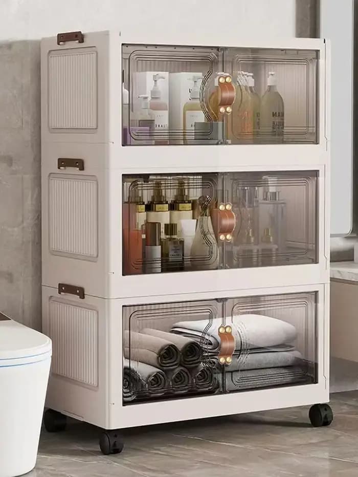 Armoire de rangement pliable avec tiroirs