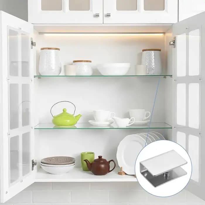 Pièces de rechange : Supports de tablette en verre en acier inoxydable réglables