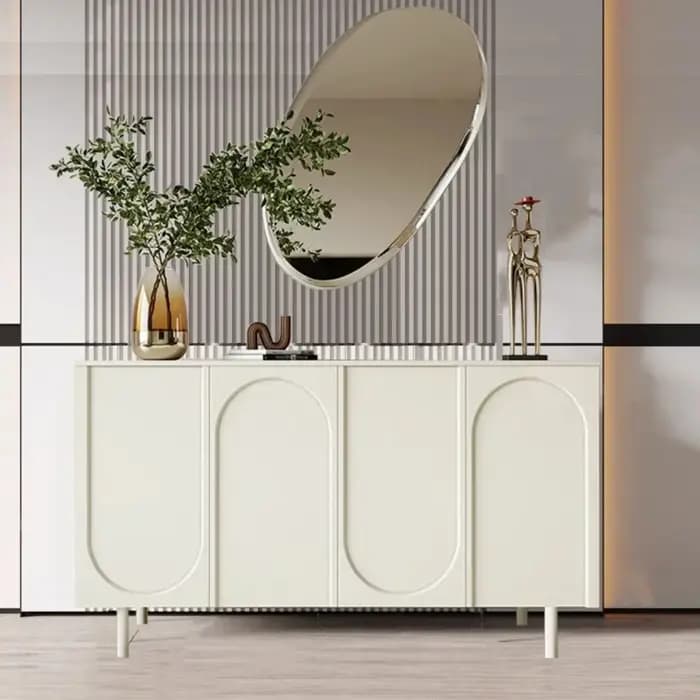Vitrine sur pied crème vert maison conteneur Armoire de Salon étagère moderne