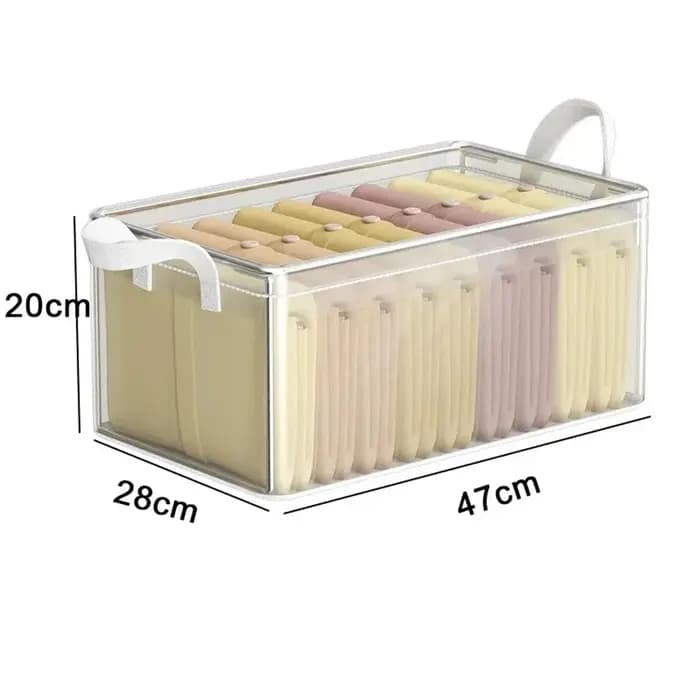Panier de rangement Transparent en PVC pour vêtements, boîte de rangement pour sous-vêtements, cadre