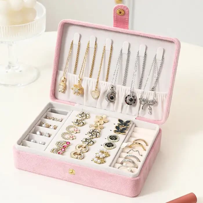 Boîte à bijoux en flanelle LENNIK avec serrure
