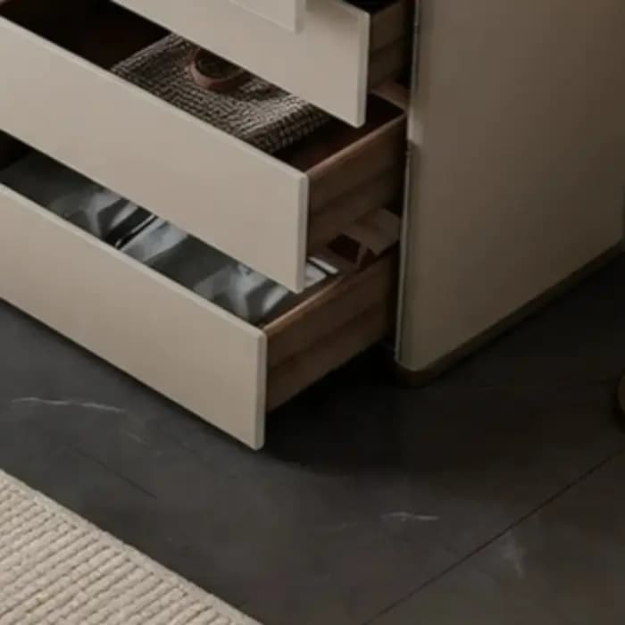 Cassettiera en bois de luxe italienne avec poignées dissimulées pour salon et chambre, accessoires de maison