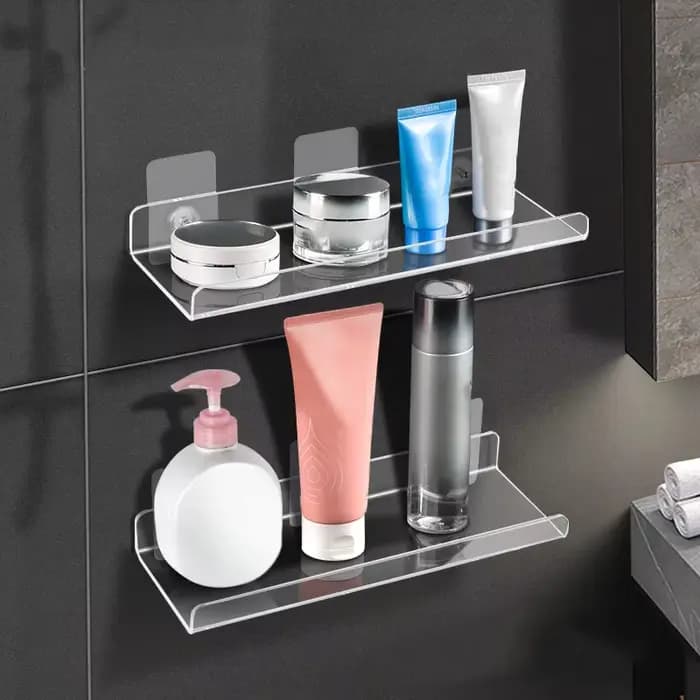 Étagère murale transparente pour salle de bain