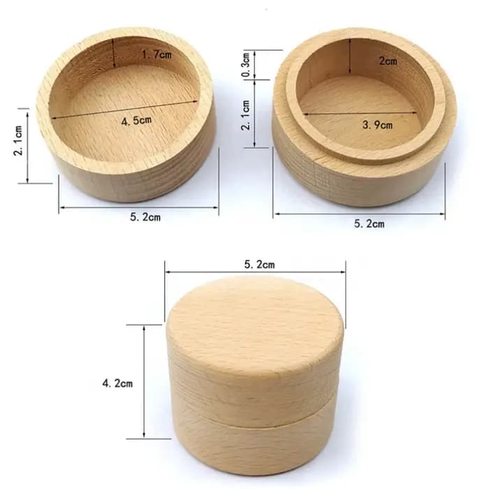 Boîtes de rangement rondes en bois pour bijoux et matiques