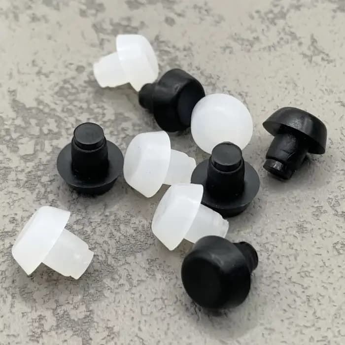 50 pièces 6mm dessus en verre meubles de Table pare-chocs intégré avec tige en caoutchouc trou de vi