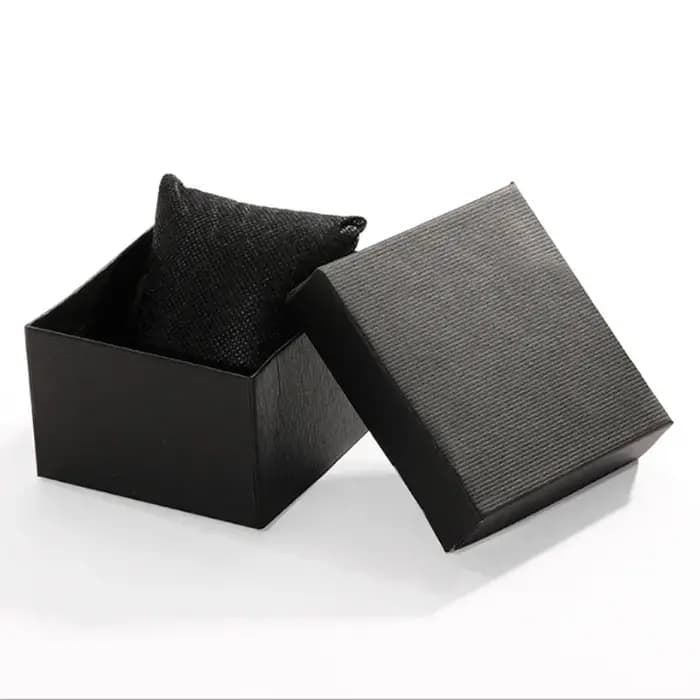 Boîte de rangement pour montre carrée simple noire anti-poussière, boîte à bijoux spéciale pour une