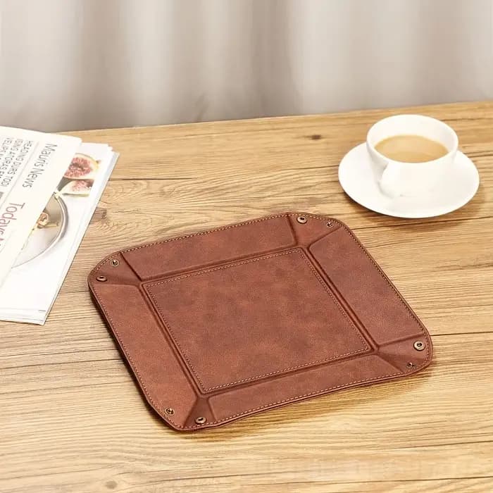 Boîte de rangement créative en cuir pour bureau