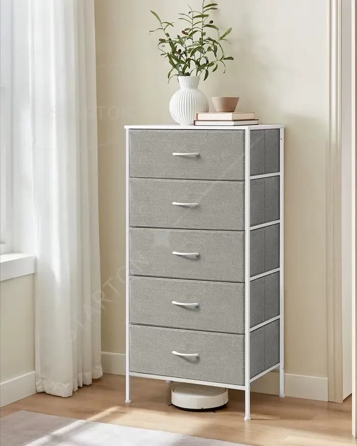 Unité de rangement personnalisable, commode bon marché, 5 tiroirs en tissu, tour de rangement, commo