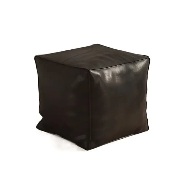 Pouf ottoman de luxe léger antidérapant en cuir PU imperméable sans rembourrage