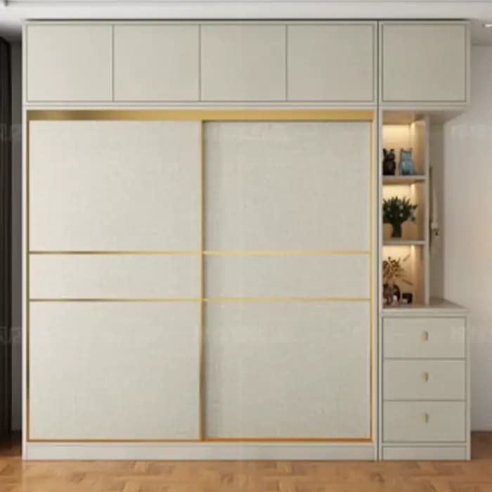 Armoire moderne de luxe en bois massif blanc