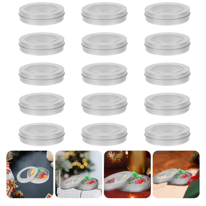 Conteneur rond Durable en fer blanc pour gâteaux et bonbons