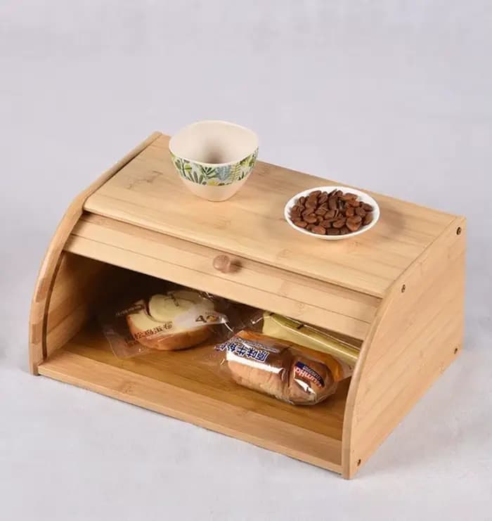Boîte rangement pain en bambou