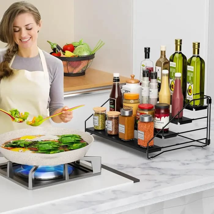 Étagère à épices réglable à 4 niveaux pour armoire