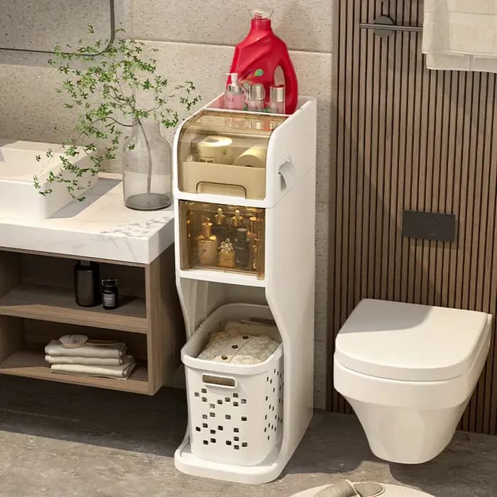 Étagères de rangement de fissures de salle de bain
