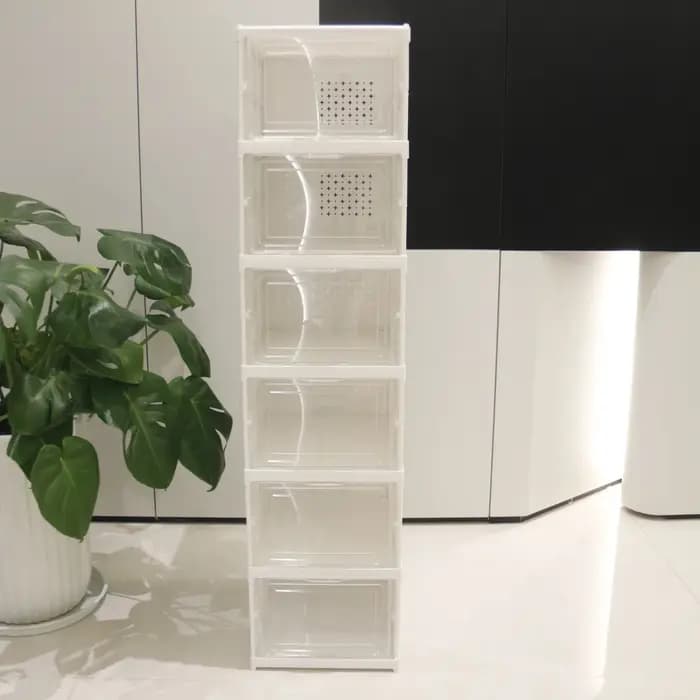 Boîtes de rangement pour organisateur de chaussures, étagère à chaussures pliante empilable portable