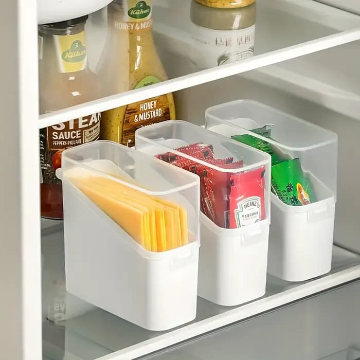 Boîte de rangement à couvercle transparent incliné de style japonais | Organisateur de stockage de