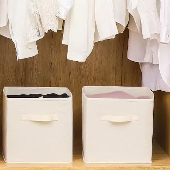 Boîte de rangement pliable en tissu non tissé Cube