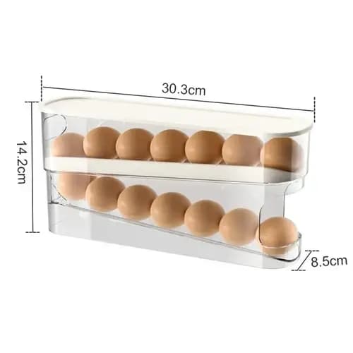 Boîte de rangement d'œufs de réfrigérateur bicouche
