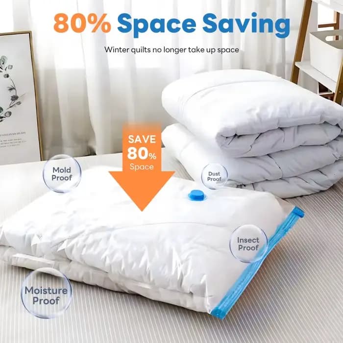 Sac de rangement sous vide pour vêtements avec pompe