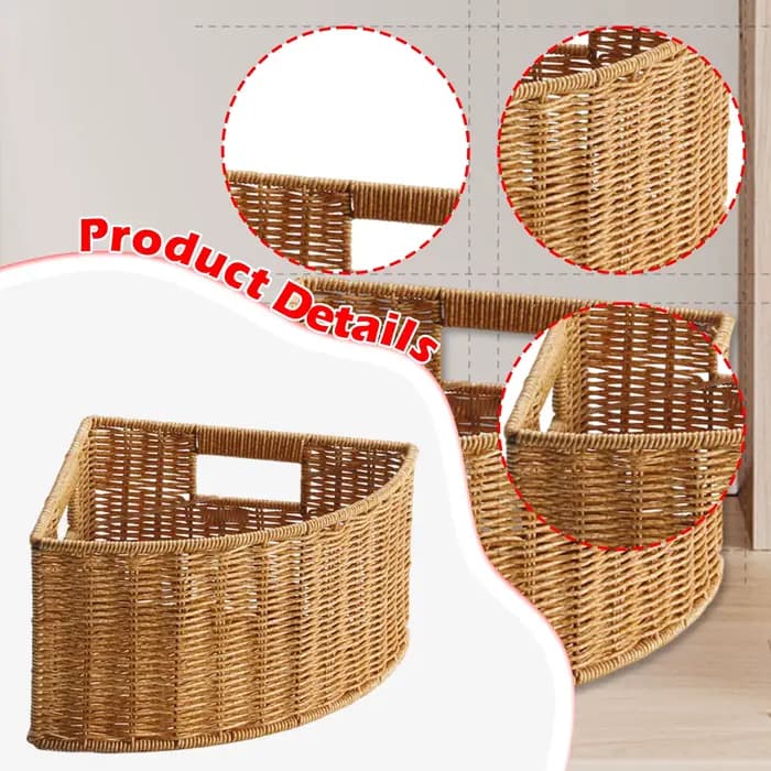 Panier de rangement d'angle tressé