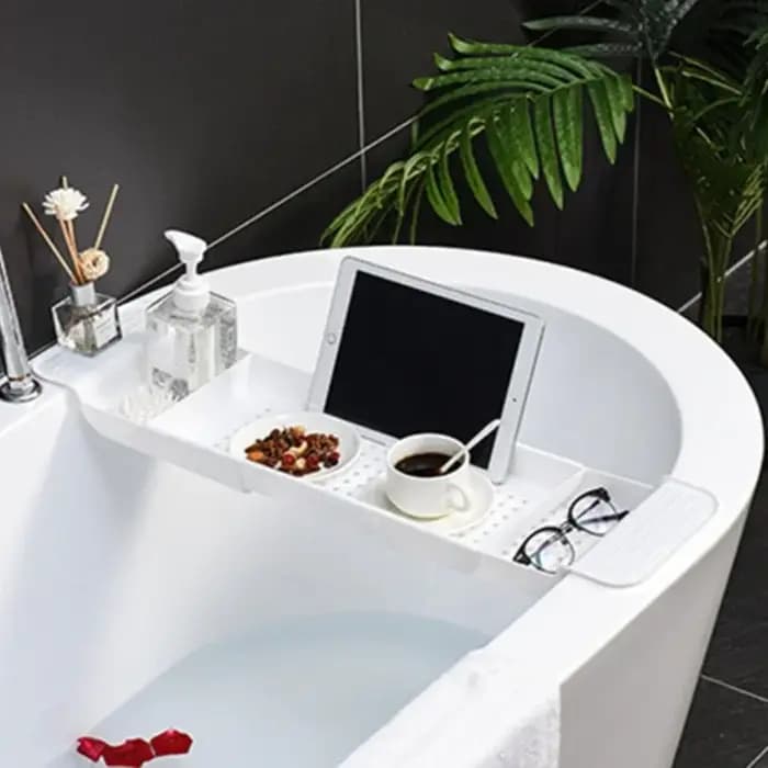 Étagère de rangement rétractable multifonction pour baignoire