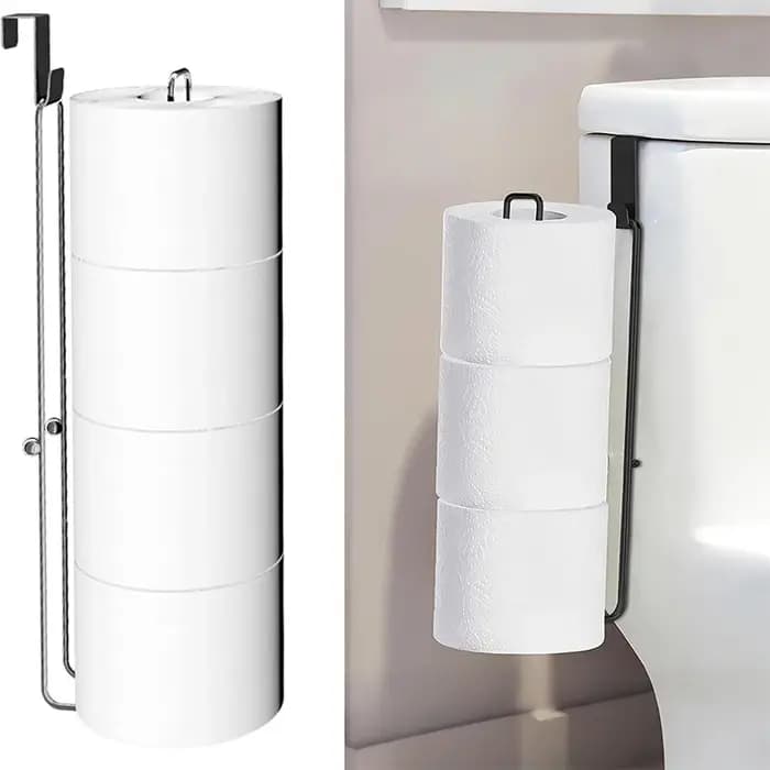 Porte-papier hygiénique avec rangement pour mouchoirs mural sur le réservoir