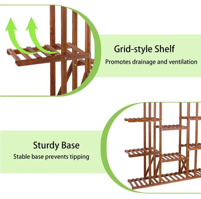 Étagère à plantes en bois
