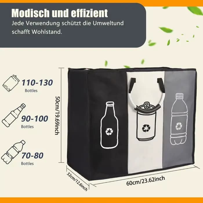 Bacs de collecteur de bouteilles de dépôt avec 3 compartiments