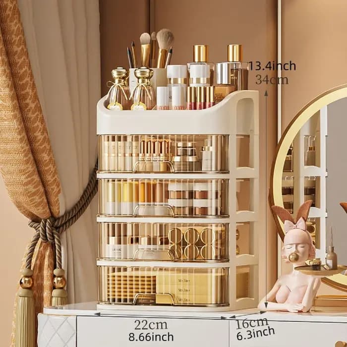Boîte de rangement de maquillage multicouche 1 pièce