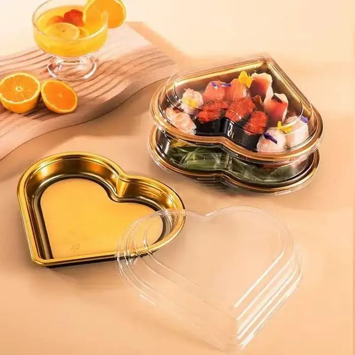 Boîtes de rangement pour collations en forme de cœur avec couvercle