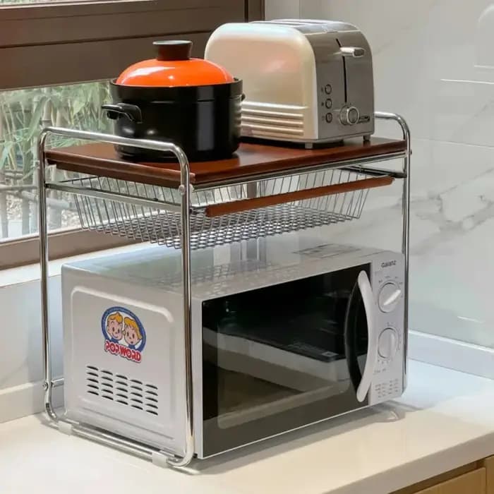 Support de rangement pour four à micro-ondes avec tiroirs
