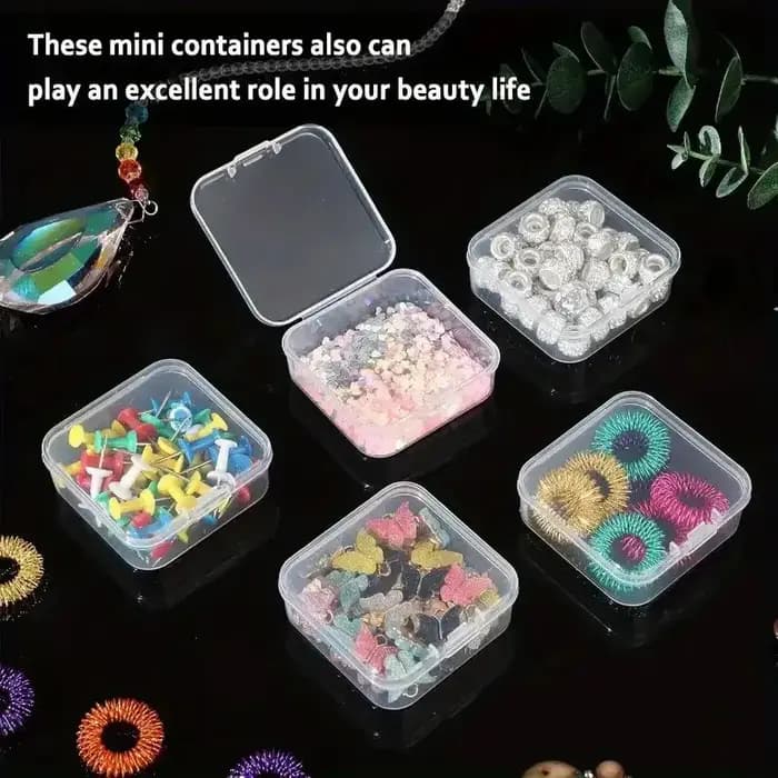 50 boîtes de rangement en plastique transparent avec couvercles transparents - Contenants d'organisation empilables et