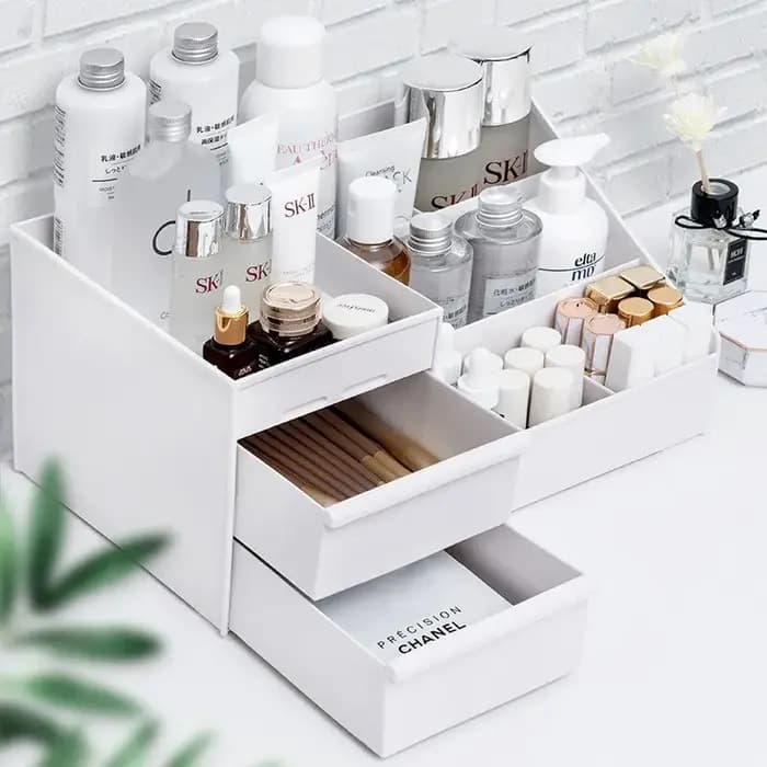 Nouveau Tiroir Maquillage Boîte De Rangement Dortoir Finition Étagère En Plastique Cosmétiques Soins De La Peau Coiffeuse De Bureau