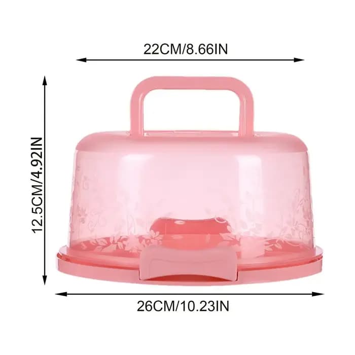 Boîte à gâteau en plastique avec poignée pliable