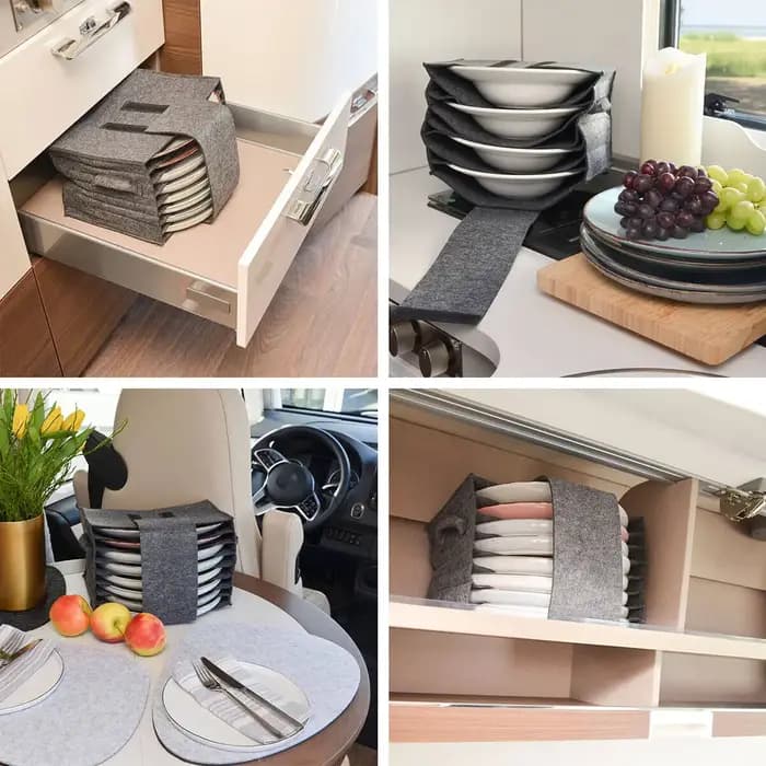 Pour caravane porte-assiette vaisselle sac de rangement pour camping-car