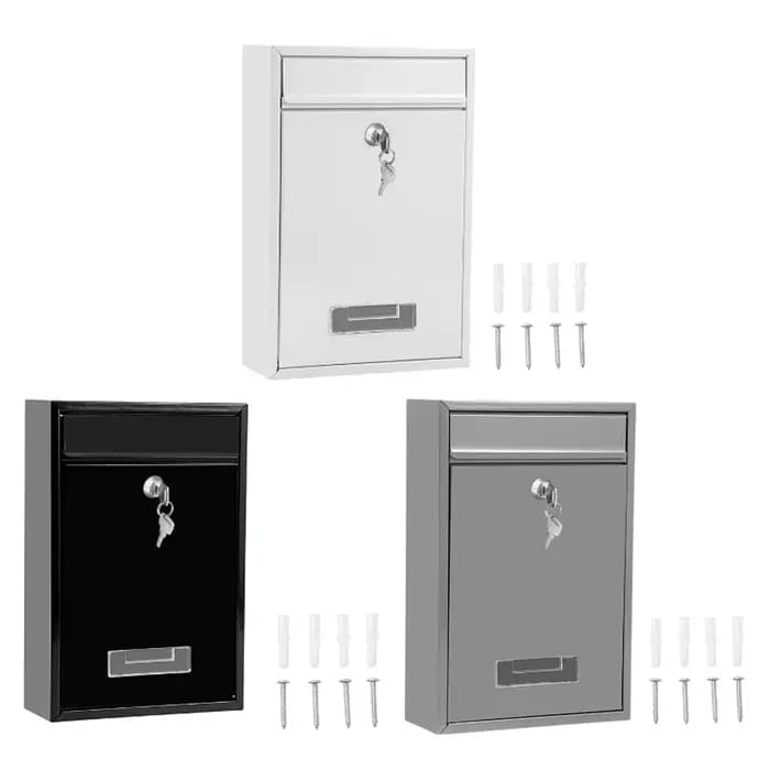 Boîte à linge murale verrouillable avec 2 boîtes aux lettres prédire, insertion de lettres postales en fer pour l'extérieur, la maison, le bureau, la porte extérieure