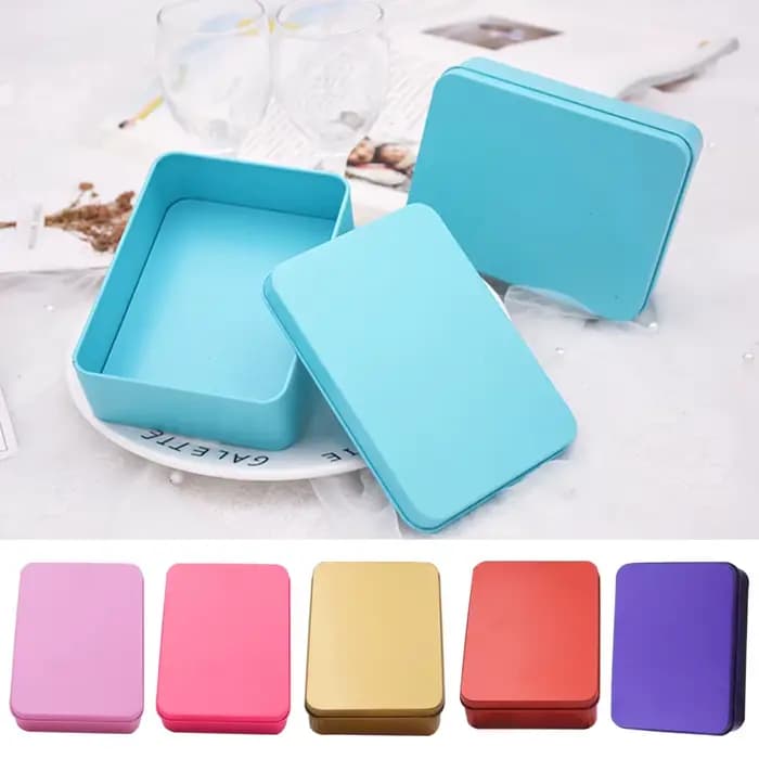 Boîte de rangement d'autocollants en fer blanc