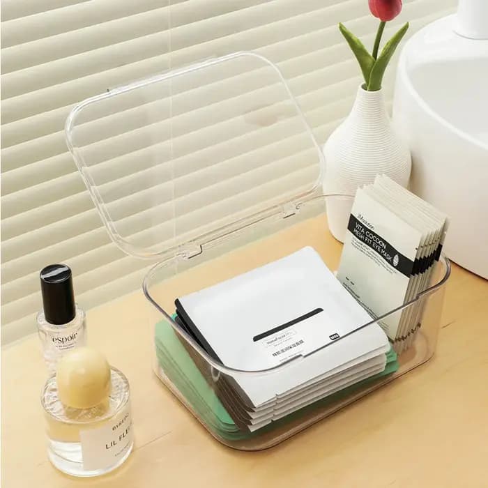 Boîte de rangement empilable pour documents A4 avec couvercle
