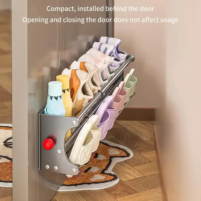 Étagère à chaussures magnétique pour organisateur pliable à 2 niveaux permettant gagner l'espace
