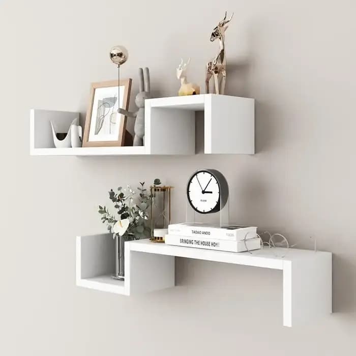 Étagères murales pour salon et chambre, avec des designs de grille simples, librement combinables et créatifs