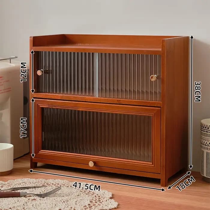 Armoire de rangement en verre de bureau de style rétro