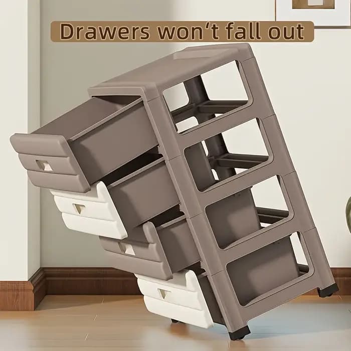 Armoire de rangement blanche à 5 tiroirs – Glissière robuste et fluide pour placard
