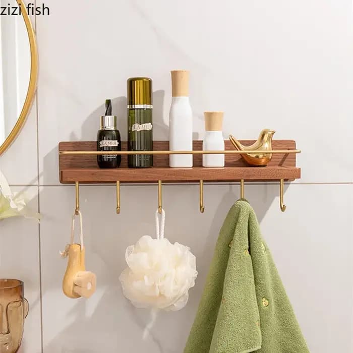 Porte-serviettes mural en bois