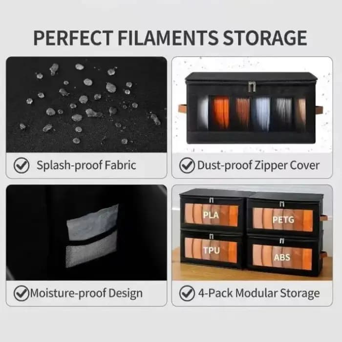 ● Boîte de rangement pour filaments - Conteneurs de stockage de filaments pour imprimante 3D, support pour accessoires d'impression 3D pour la maison, le bureau et l'atelier
